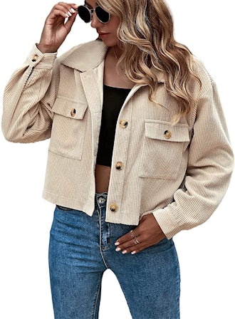 Eteviolet Cropped Corduroy Jacket