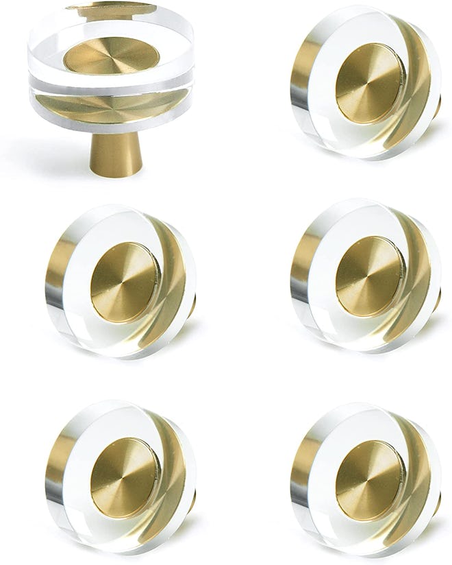 JEREVER Glass Crystal Cabinet Knobs (6-Pack )