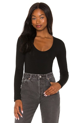 Wear this RE ONA Scoop Neck Long Sleeve with 90s denim