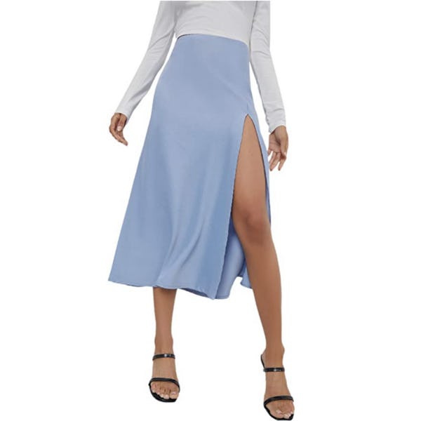 SheIn Split Satin Skirt