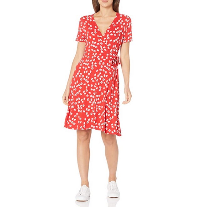Amazon Essentials Cap-Sleeve Faux-Wrap Dress