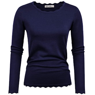 GRACE KARIN Stretchy Long Sleeve Pullover Sweater Blouse