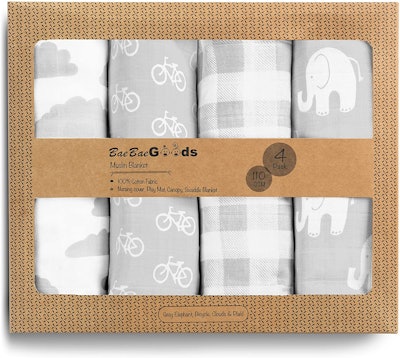 BaeBae Goods Muslin Blankets (4-Pack)