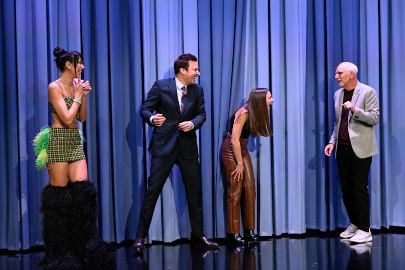 THE TONIGHT SHOW STARRING JIMMY FALLON -- Episode 1607 -- Pictured: (l-r) Singer Dua Lipa during an ...