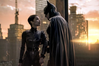 Zoë Kravitz plays Catwoman opposite Pattinson’s Batman.