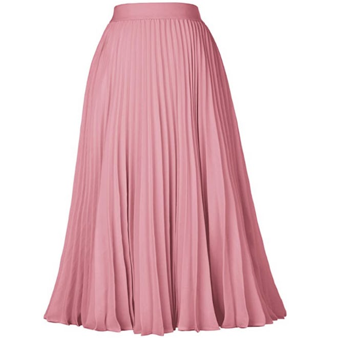 Kate Kasin Pleated Swing Skirt