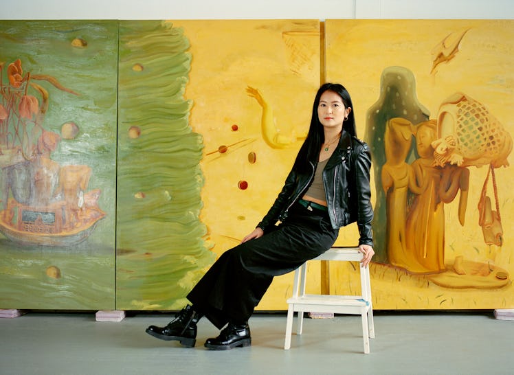 Courtesy of the artist and Nicodim Gallery. Dominique Fung, photographed in her Brooklyn studio, wit...