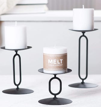 Melt Candle Company Metal Base Candle Holders (3-Pack)