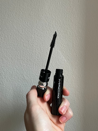 MAC Stack Mascara held open in a hand
