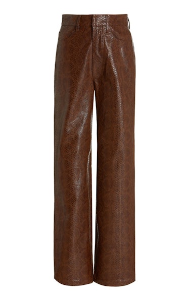 ROTATE's Rotie Snakeskin Faux Leather Wide-Leg Pants.