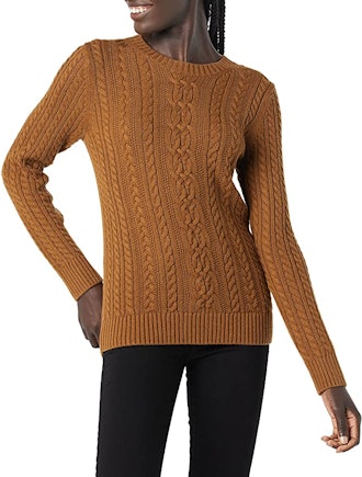 Amazon Essentials Fisherman Cable Long-Sleeve Crewneck Sweater