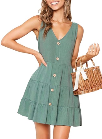 MITILLY Sleeveless Button Down Dress