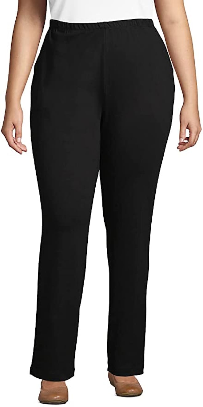 Lands' End Sport Knit High Rise Elastic Waist Pull On Pants