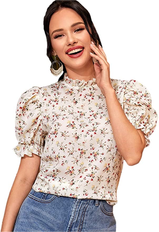 Romwe Puff Sleeve Blouse