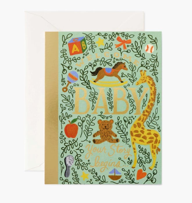 Rifle Paper Co. sale, baby greeting card with animals
