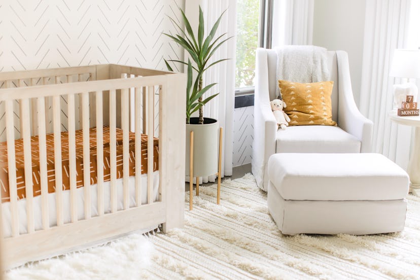 gender neutral nursery with soft textrure