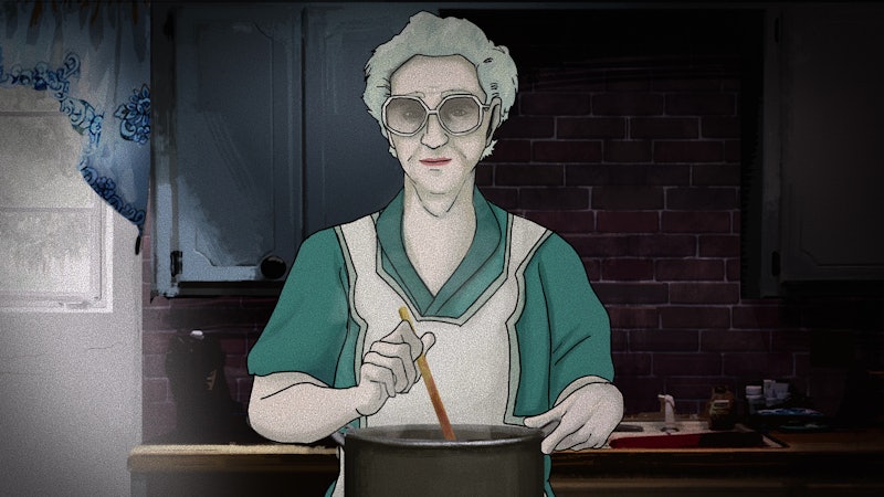 A drawing of convicted serial killer Dorothea Puente in Netflix's 'Worst Roommate Ever.'
