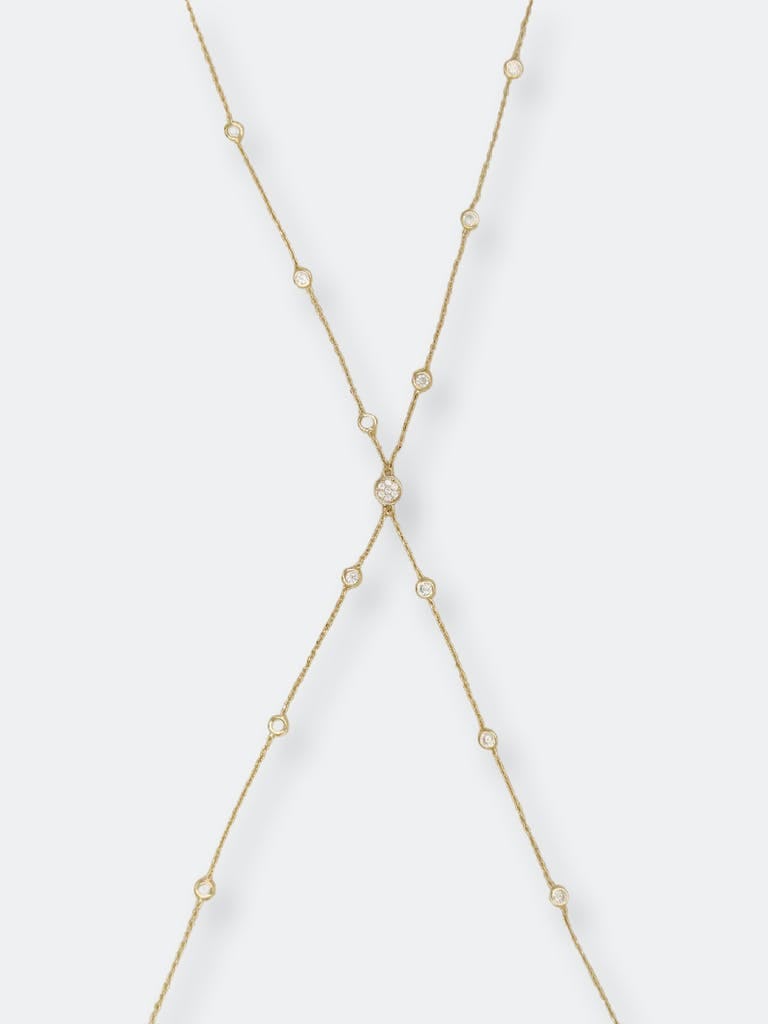 Ettika Simple Crystal X Body Chain