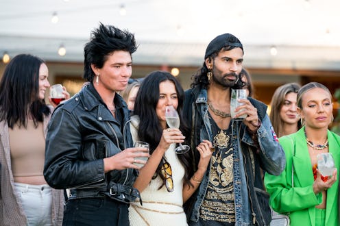 Byron Baes. (L to R) Cai Leplaw, Jessica Johansen-Bell, Simba Ali, Saskia Wotton in episode 108 of B...