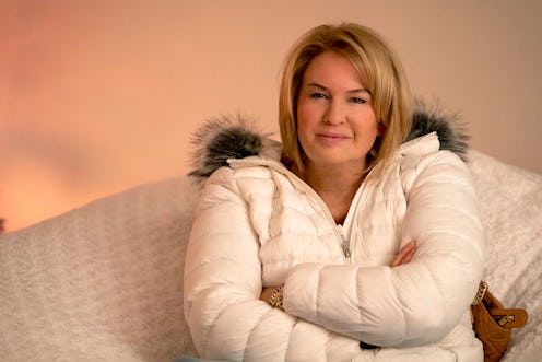 A photo of Renée Zellweger as Pam Hupp in 'The Thing About Pam.' She's wearing a white puffy winter ...