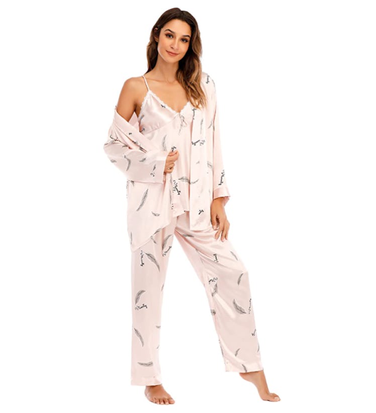 Escalier 3-Piece Satin Pajama Set