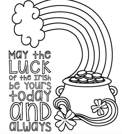 This Luck of the Irish page is a st patrick's day coloring page