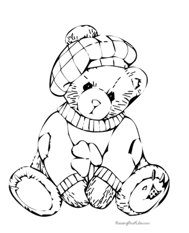 St. Patrick's Bear  is a st patrick's day coloring page