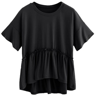 Romwe Ruffle Peplum Blouse