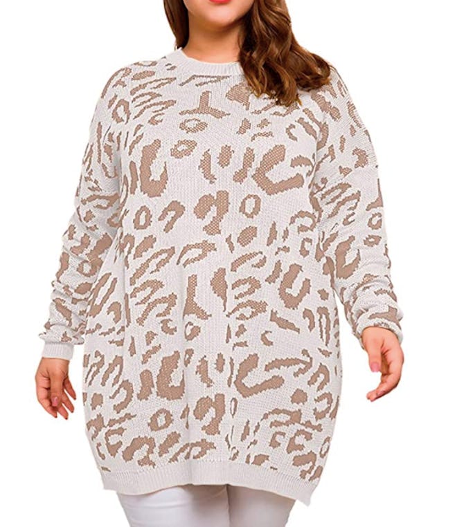ALLEGRACE Leopard Print Sweater