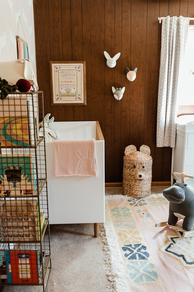gender neutral nursery with abstract shapes