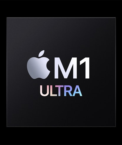 Video showing Apple's M1 Ultra chip.