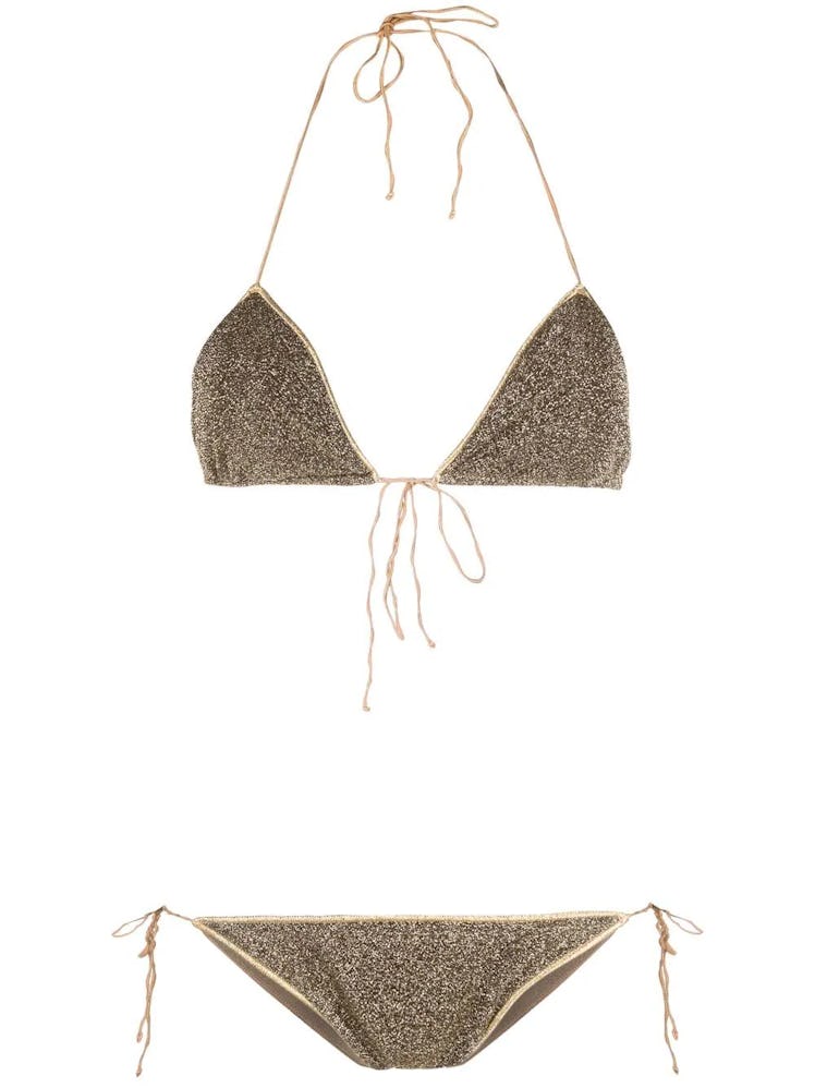 Oséree's Metallic-Effect Bikini Set. 