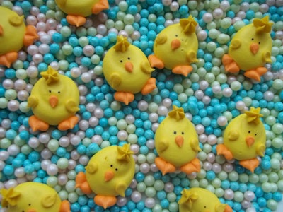 Chick cupcake toppers for Easter shower