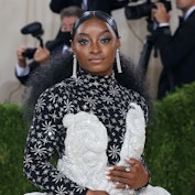 Simone Biles at the 2021 Met Gala, ahead of her wedding to Jonathan Owens, where she will wear TWO d...