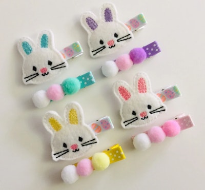 Your toddler can wear these bunny hair clips after they take them out of their Easter basket.