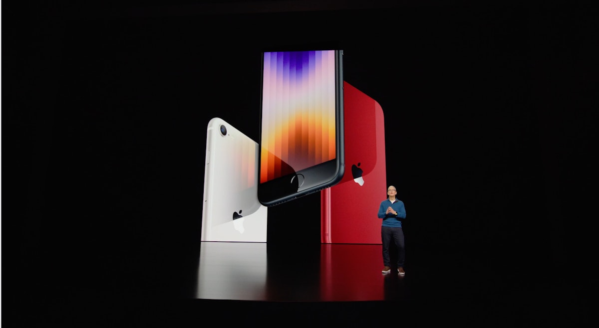 Apple CEO Tim Cook introduces the new iPhone SE.