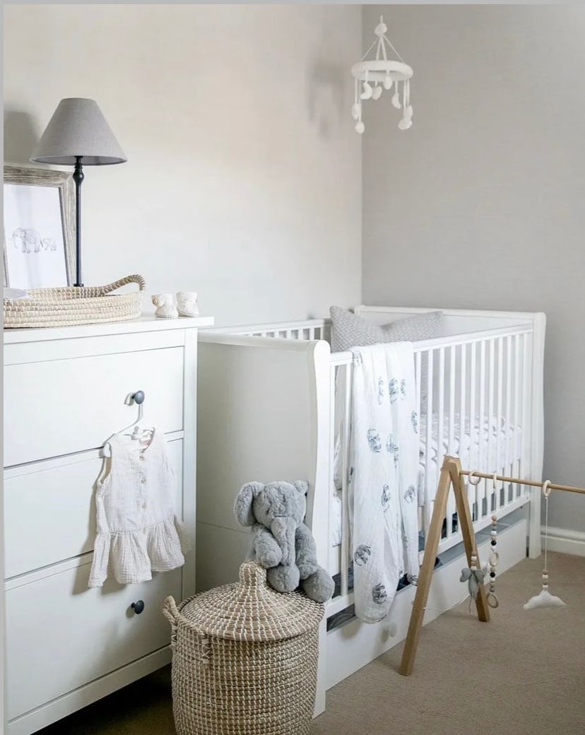 white furniture in baby nursery