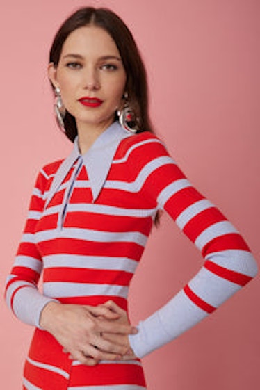 JoosTricot Stripe Polo with Slit Skirt