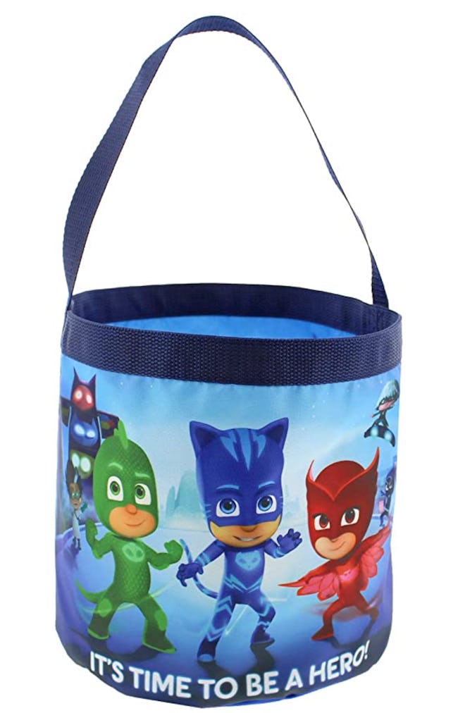 A PJ Masks themed bucket bag is a great Easter basket for toddlers. 