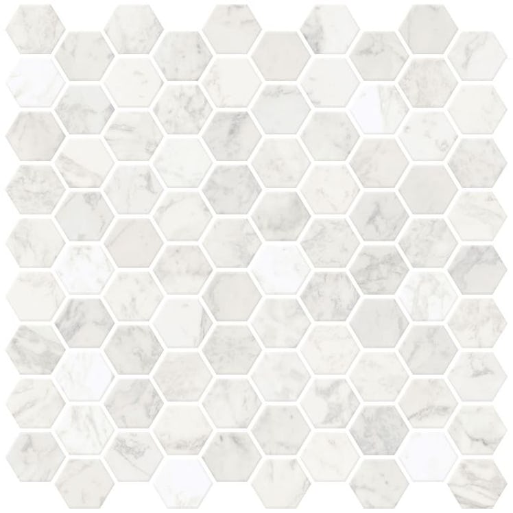 Hexagon Marble Peel & Stick Backsplash Tiles