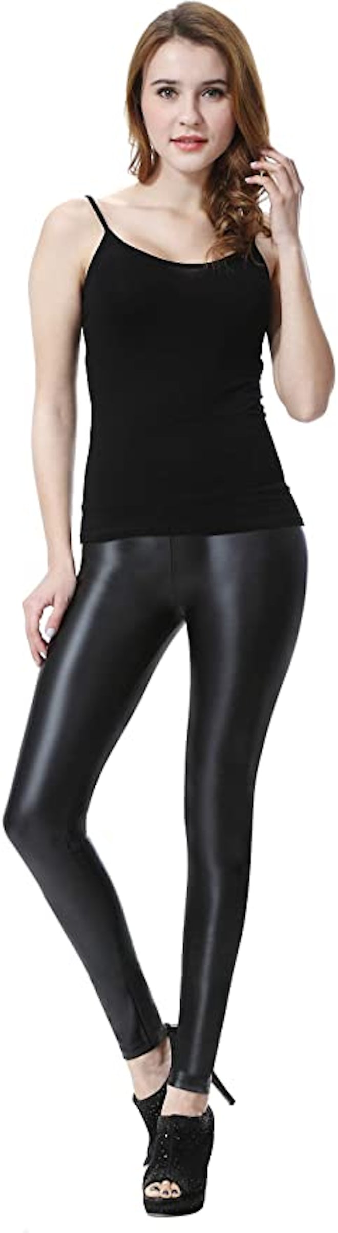 Everbellus Sexy Faux Leather High Waisted Leggings