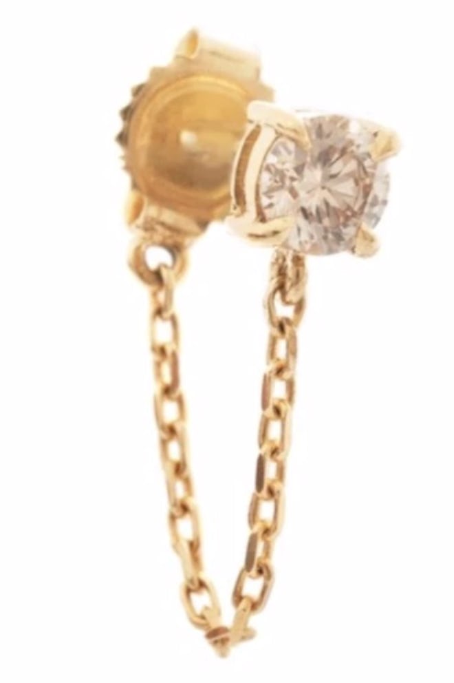 champagne diamond chain earring