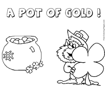 Pot of Gold Coloring Page   is a st patrick's day coloring page