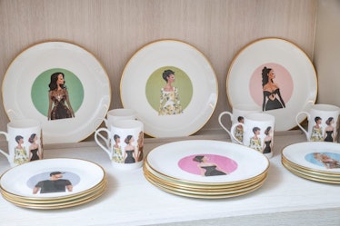 Kris Jenner's plates featuring the Kardashian-Jenners