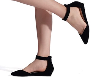 DREAM PAIRS Low Wedge Ankle Strap Shoes