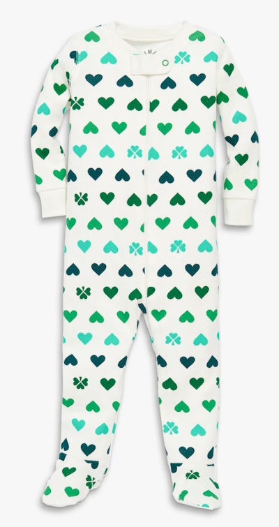 Zip up pajamas make a great St. Patrick's Day gift for babies.