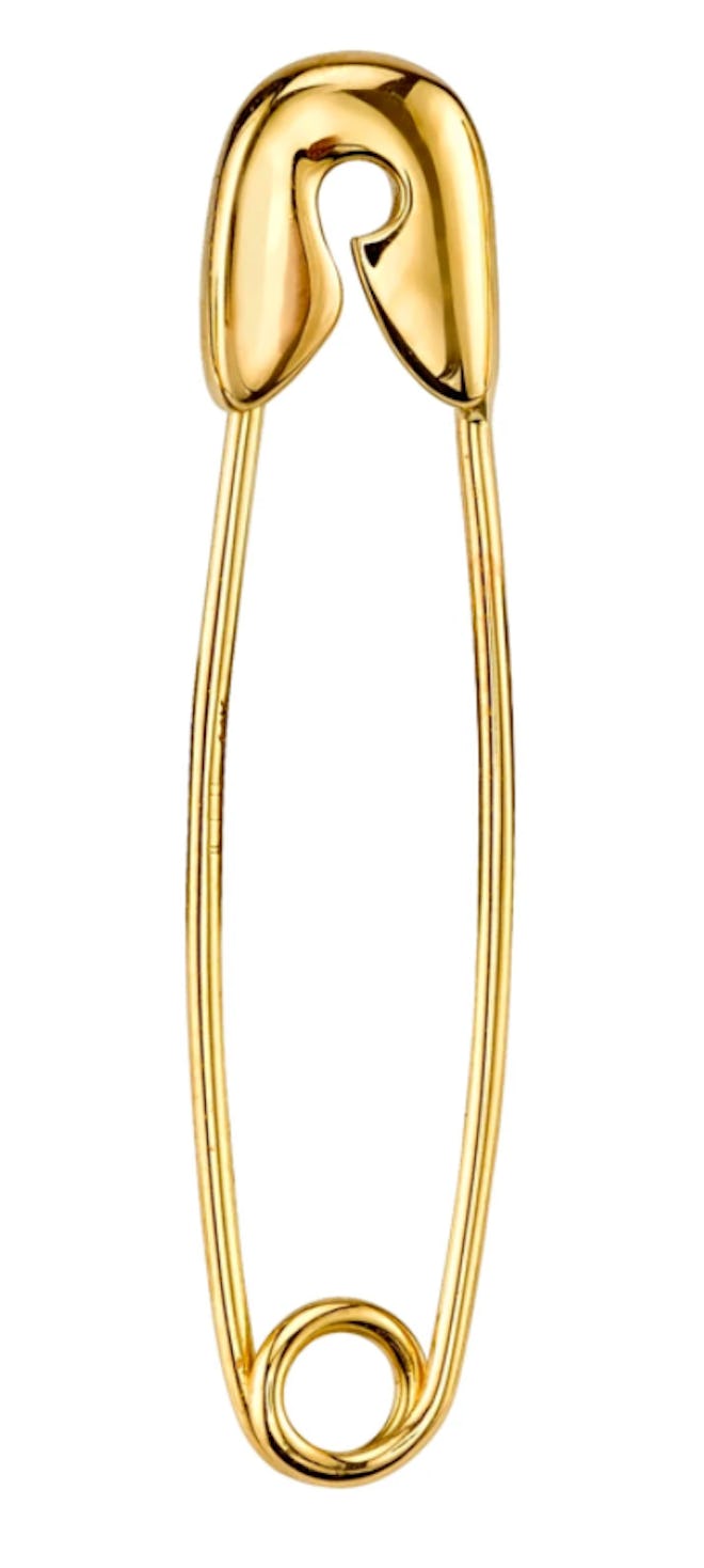 safety pin gold earring