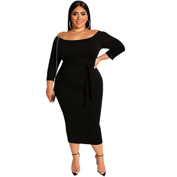 PINLI Off Shoulder Midi Dress