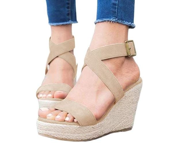 Coutgo Open Toe Platform Wedge