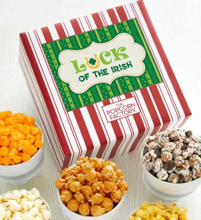 This St. Patrick's Day popcorn sampler makes a great gift.